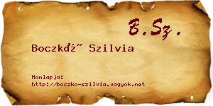 Boczkó Szilvia névjegykártya